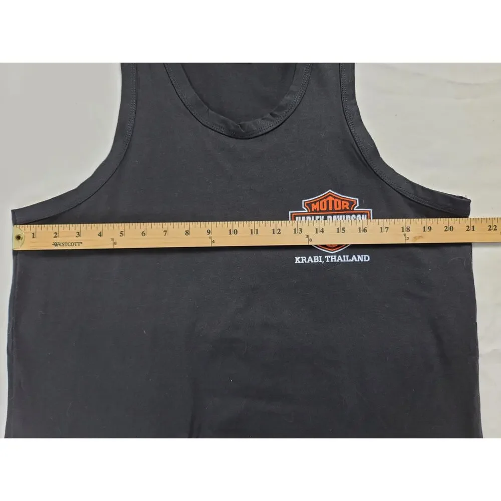 FTH Harley Davison Motor Cycles Krabi Thailand Black Tank ‎ Cotton Men's Size XL